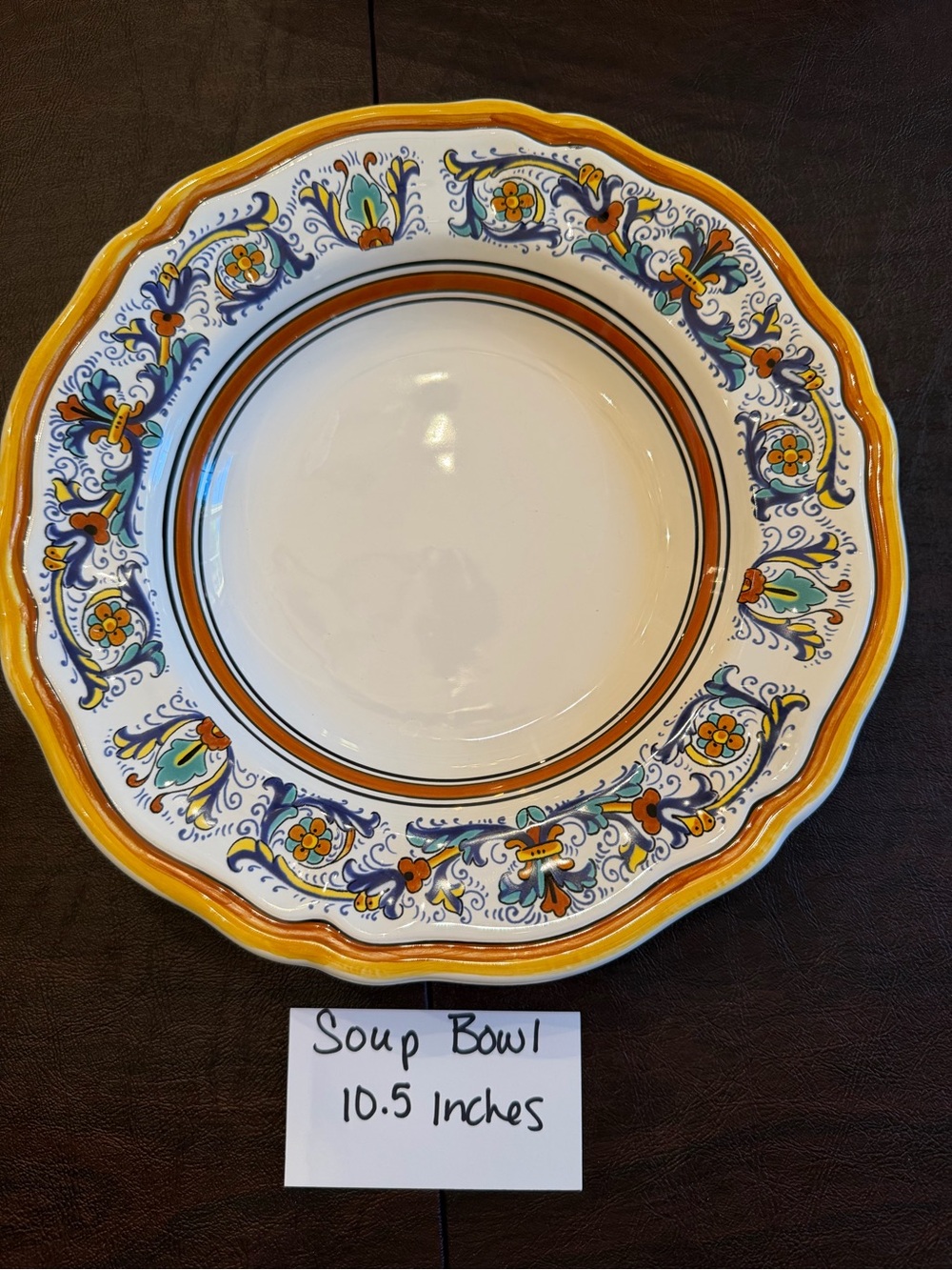 Sur La Table Nova Deruta Soup Bowl in White, Yellow, Blue